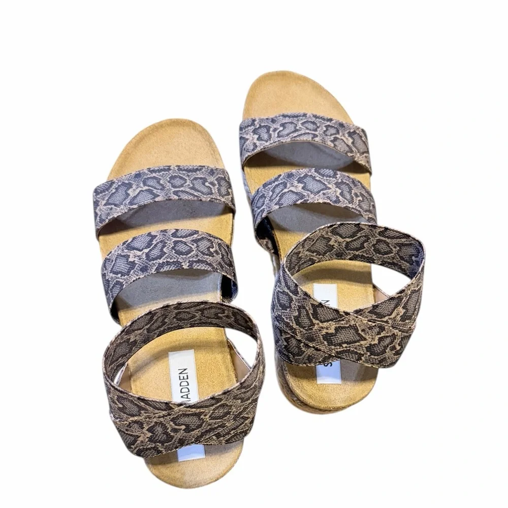 💜🌼NIB STEVE MADDEN KIMMIE BLU SNAKE Espadrille Sandals
